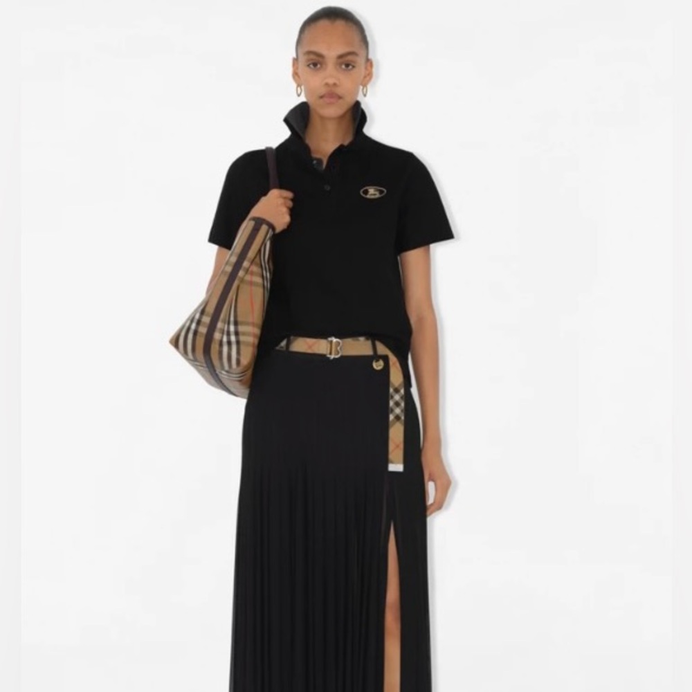 Burberry London Black Classic plaid trimmed polo - Picture 3 of 12